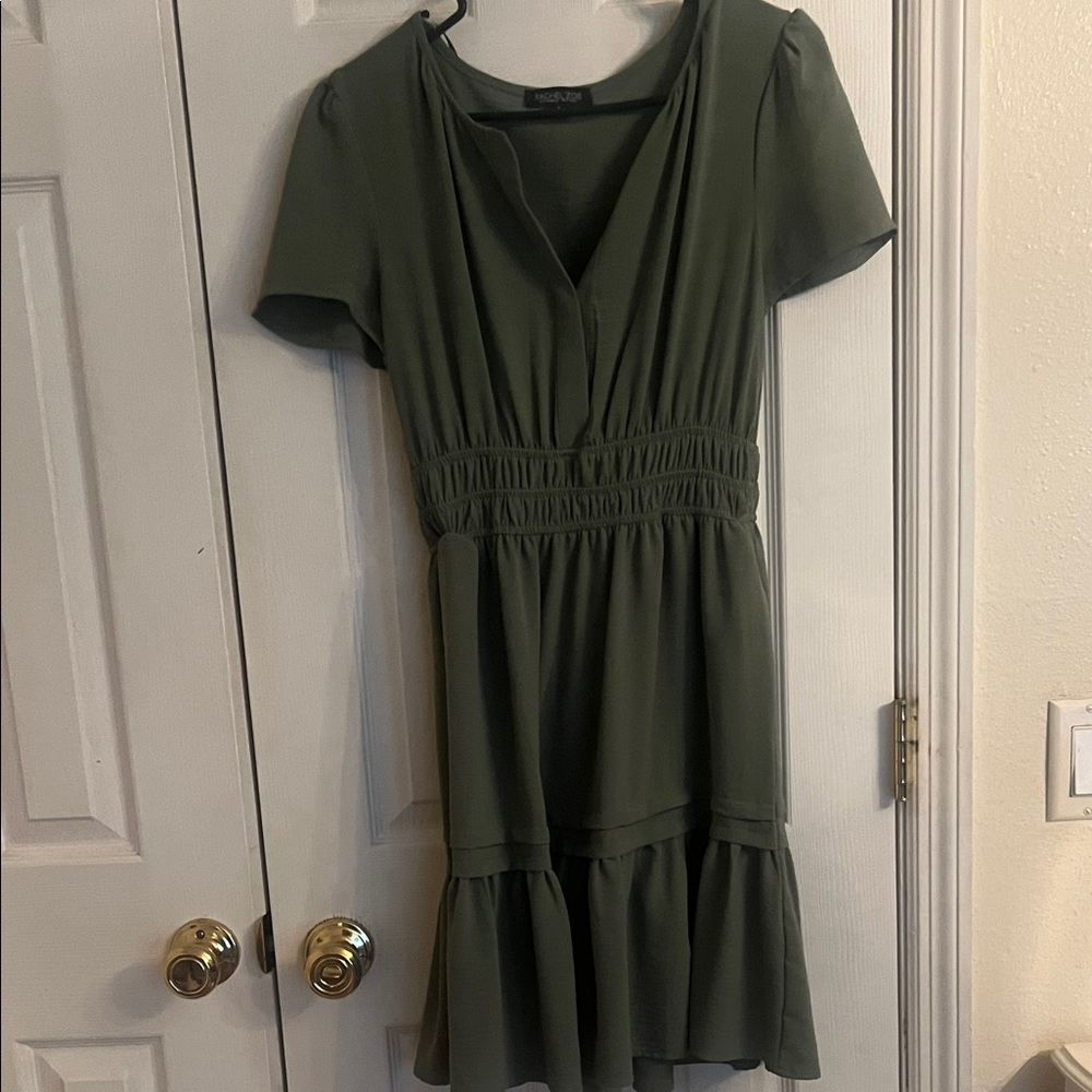 Rachel Zoe Olive Green Mini Dress